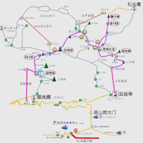 黄山旅游攻略线路图-黄山线路图攻略