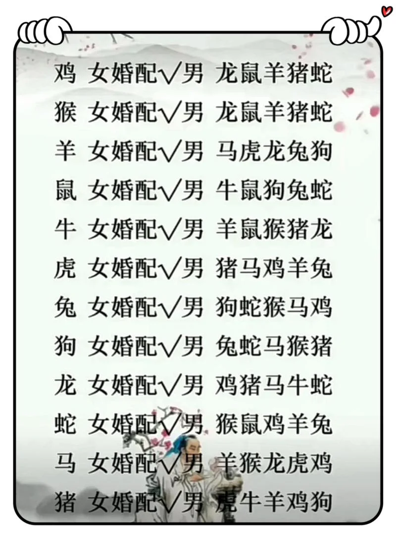 12属相最佳婚配表图片_2