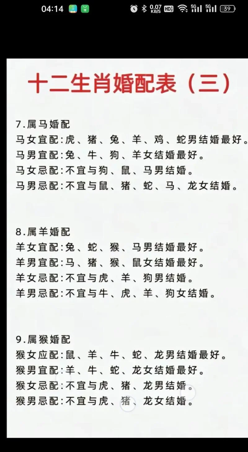 婚配表属相查询_1