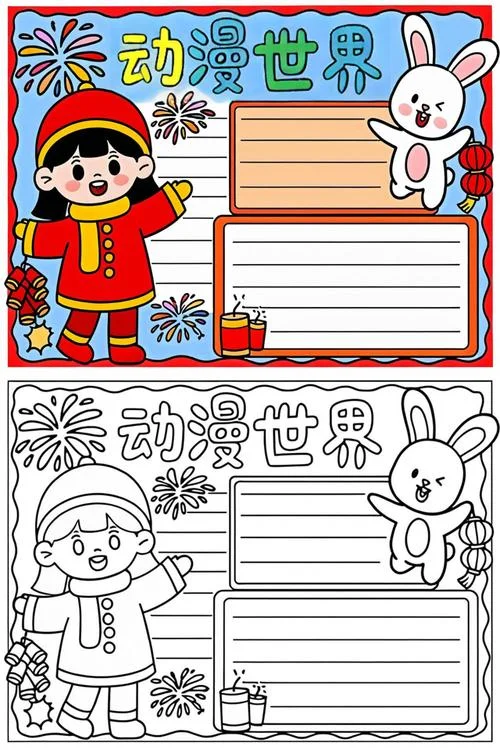 漫画手抄报模板_1