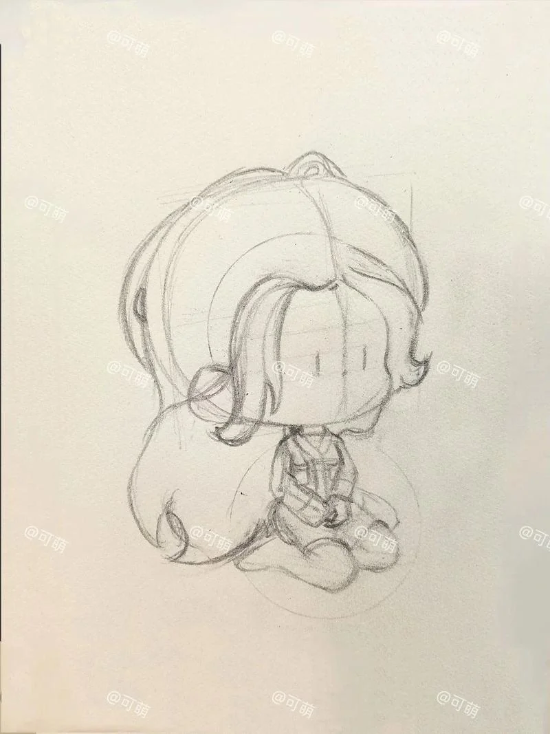 简笔画鹿角少女_2