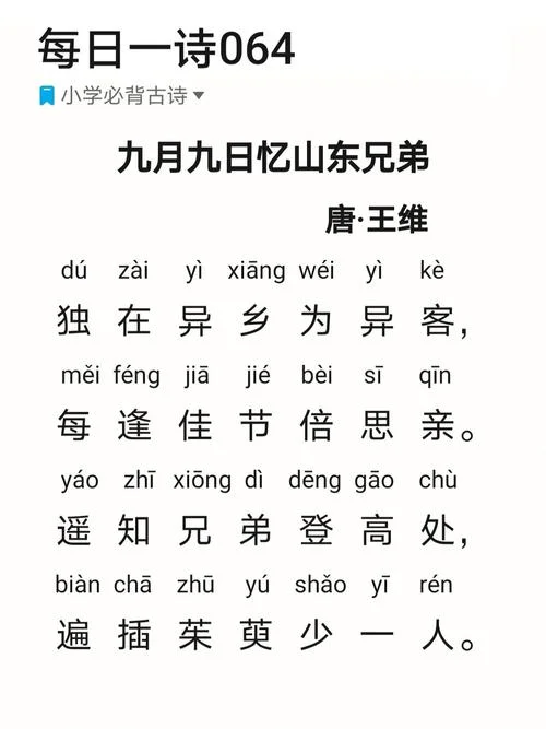 九月九日忆山东兄弟的出处_2