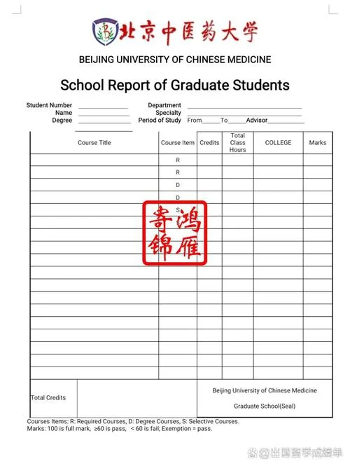 留学的大学成绩单-