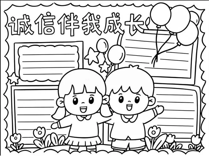 诚实守信从我做起手抄报_1