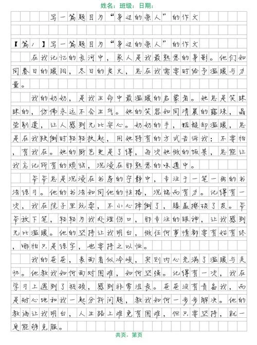 关于写亲人的作文700字_1