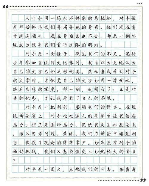 感谢对手的作文怎么写-感谢对手作文怎么写
