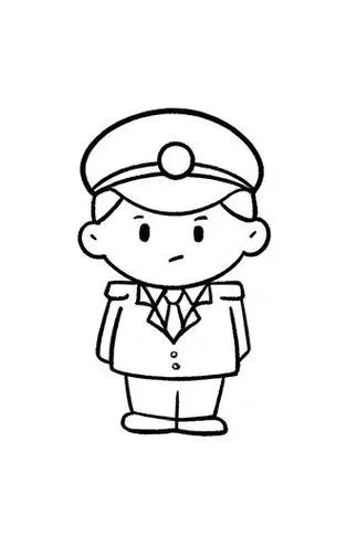 交警图片卡通简笔画_1