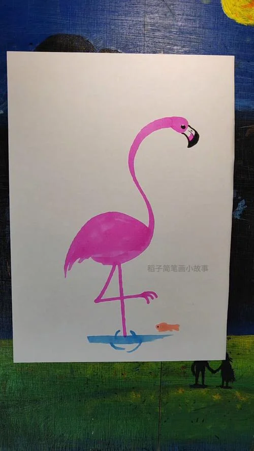 火烈鸟简笔画图片彩铅-火烈鸟彩铅简笔画