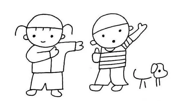 小朋友在幼儿园玩的简笔画_1