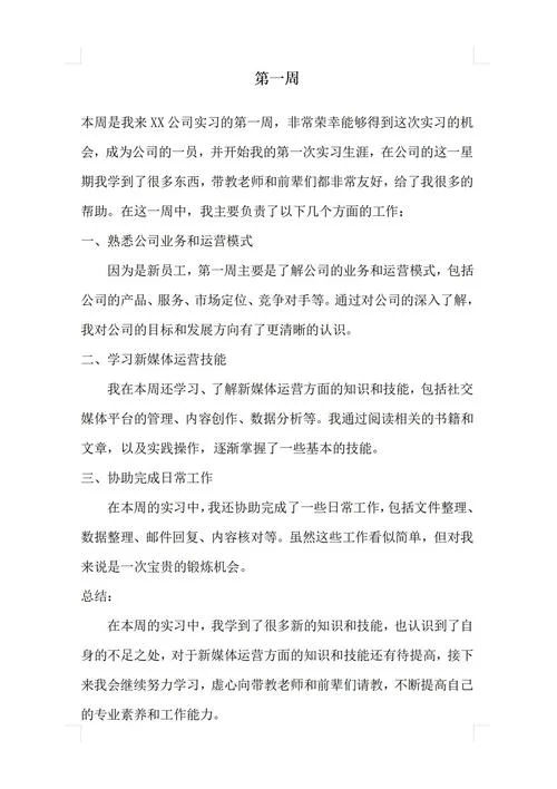周报总结感悟范文-周报总结感悟范文
