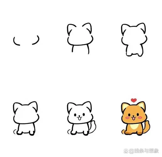 可爱动物简笔画图片大全_1