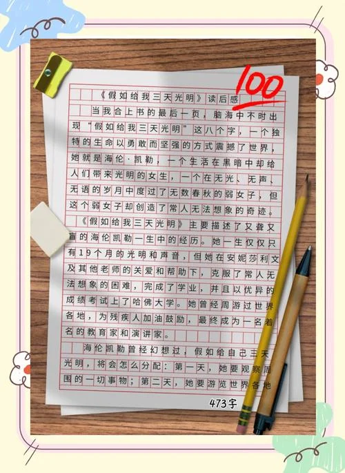 假如给我三天光明读后感600百字_1