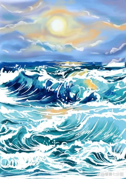 梦见大海波涛汹涌清澈_2