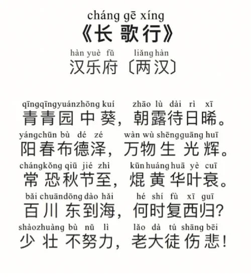长歌行出自汉乐府对吗-是汉乐府长歌行