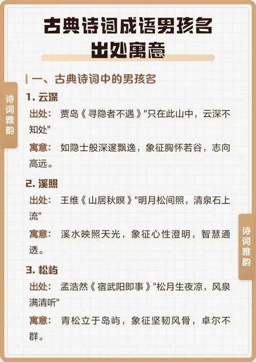 出自成语的男孩名字_1