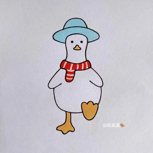 小鸭子的可爱简笔画_1