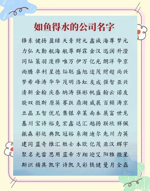 科技公司起名带水字的_1