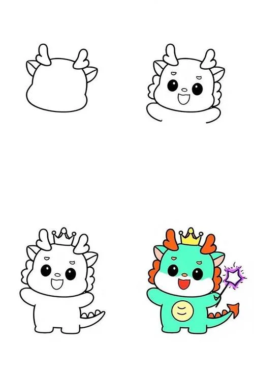 龙用简笔画怎么画_2