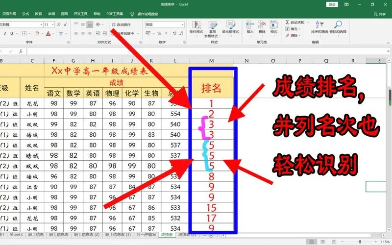 成绩排名用函数怎么弄_1