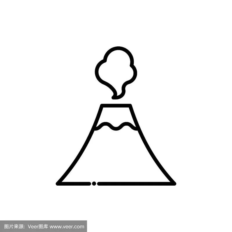 火山怎么画简单好看_2