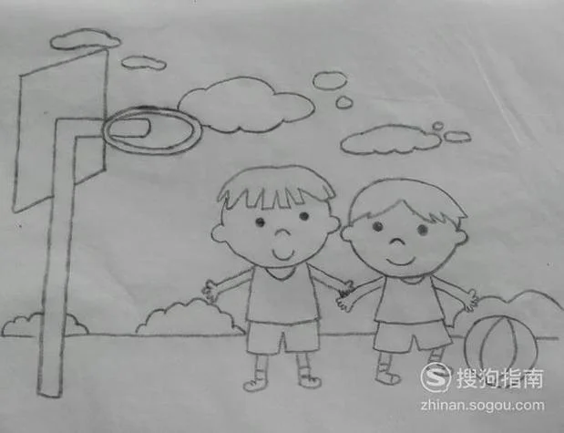 怎么画打篮球的人_2