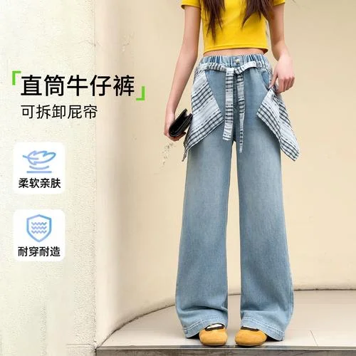 中学生宽松牛仔裤女_1