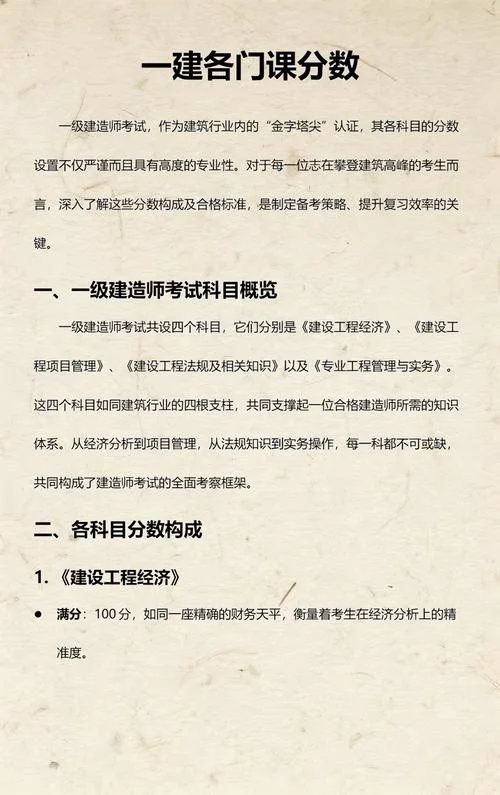 一建实务分数比例-一建实务分值占比