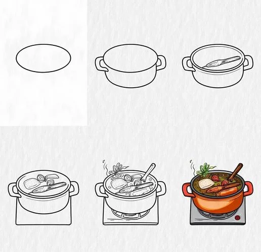 火锅 简笔画_2