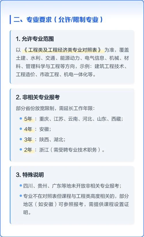 二建报考条件专业要求-二建报考专业要求
