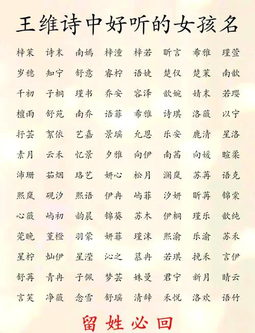 古诗词起名字 女孩小名-古诗词女孩小名