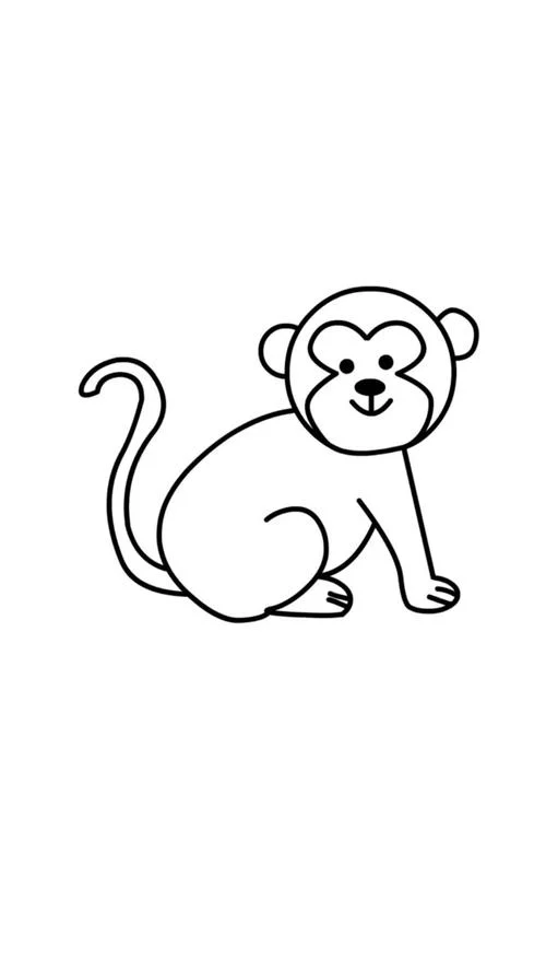 猴子简笔画 幼儿_2
