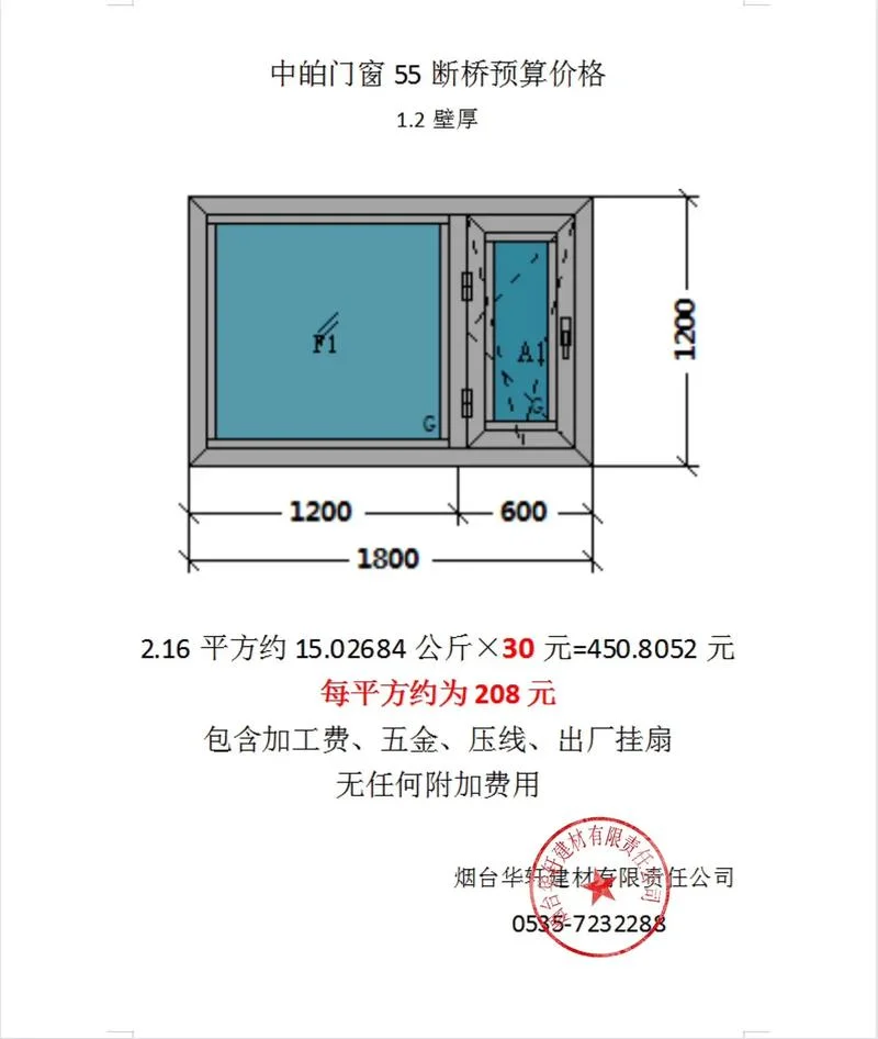 断桥铝合金窗户多少钱一平方米_2