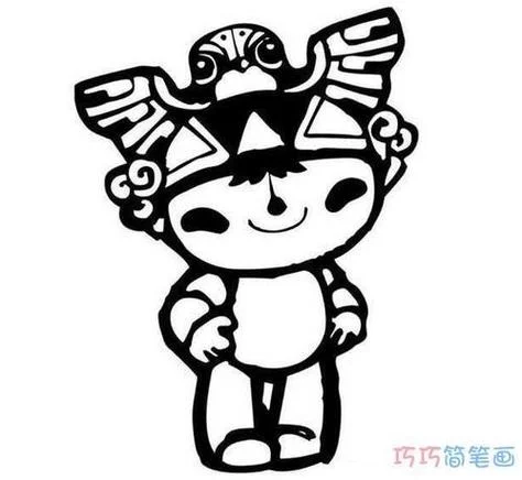 奥运福娃晶晶简笔画_2