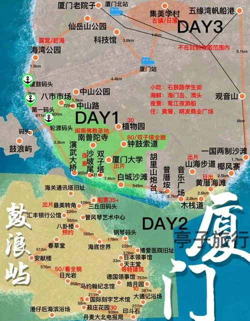 厦门旅游景点地图图片-厦门景点图
