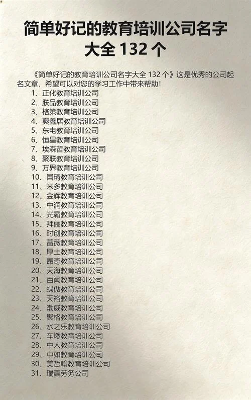 给教育培训公司起名字-教育培训公司取名