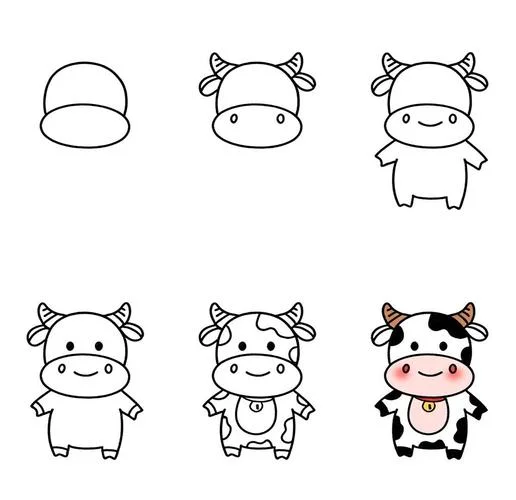 牛头简笔画元旦_1