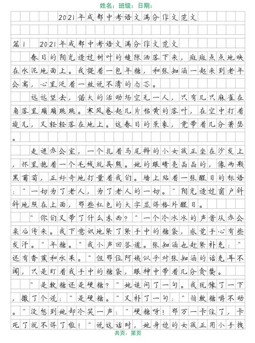 语文作文中考满分作文_1