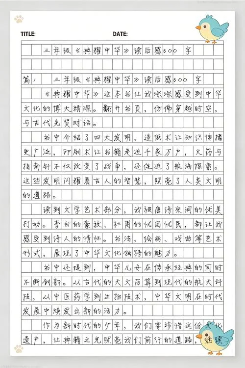三年级作文读后感300字-三年级读后感300 字