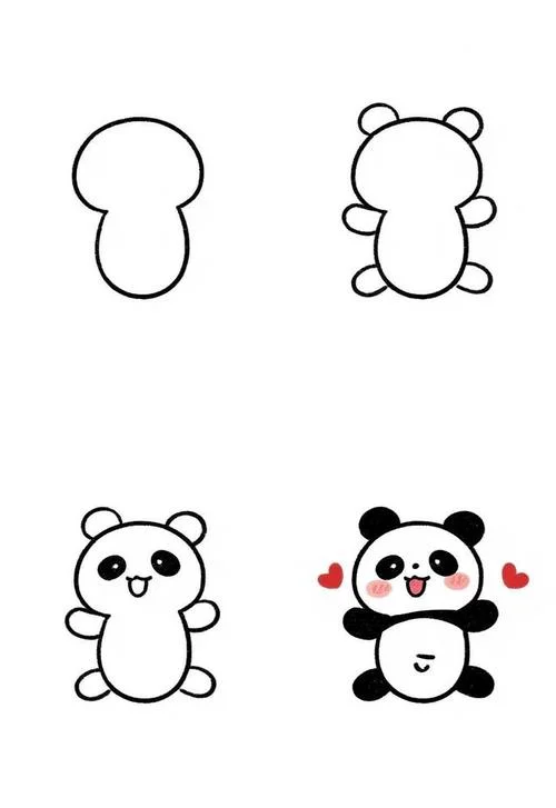 大熊猫简笔画图片步骤_1
