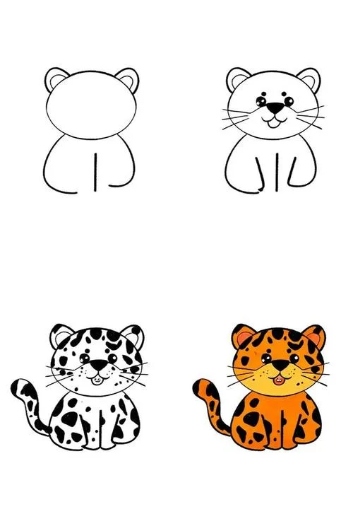 豹的简笔画图片大全_1