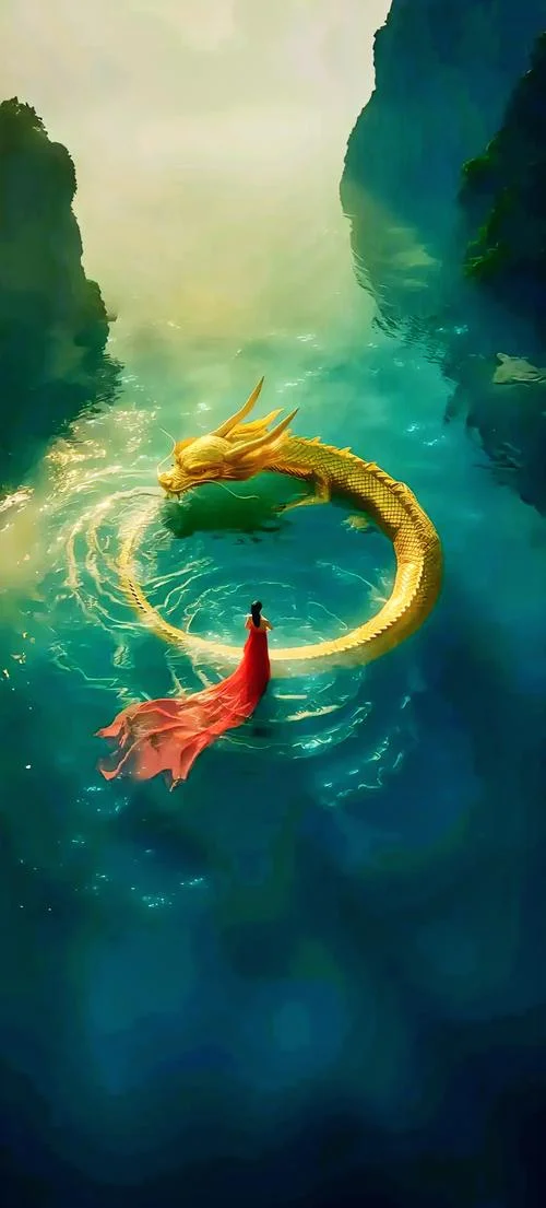 梦见清澈的湖水里有龙_2
